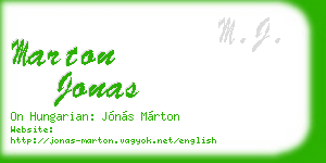 marton jonas business card