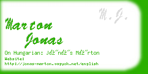 marton jonas business card
